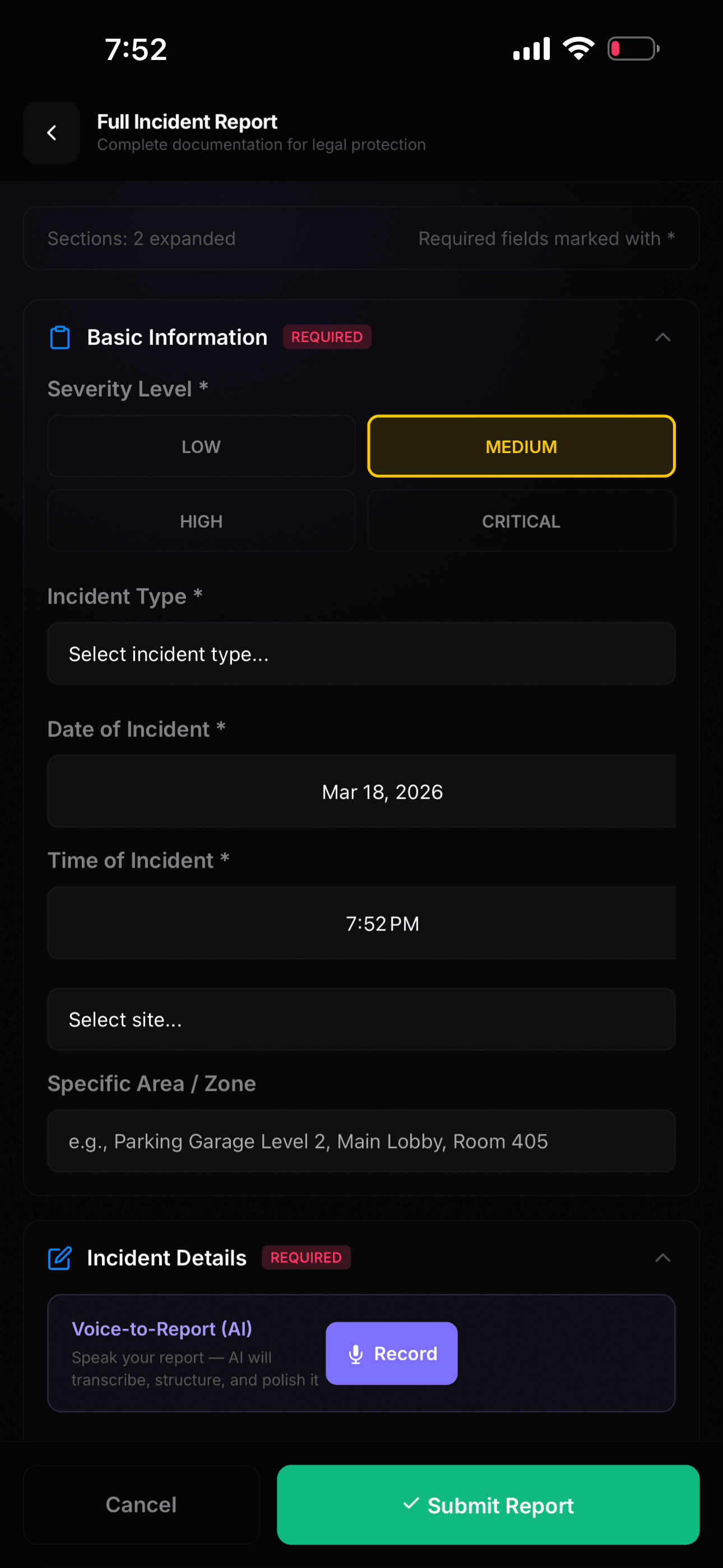 Incident report