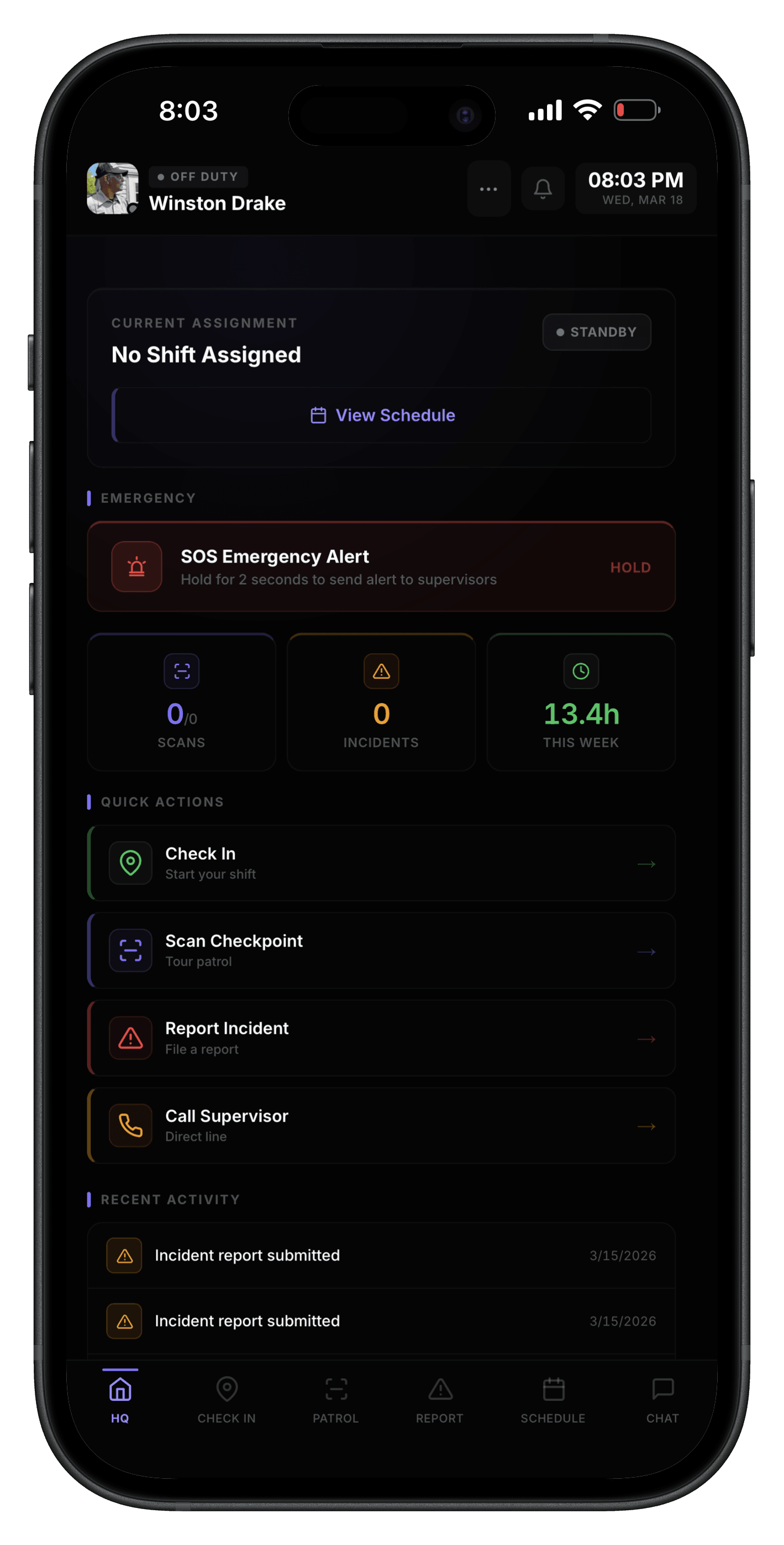 Evidence Pack guard mobile app on iPhone